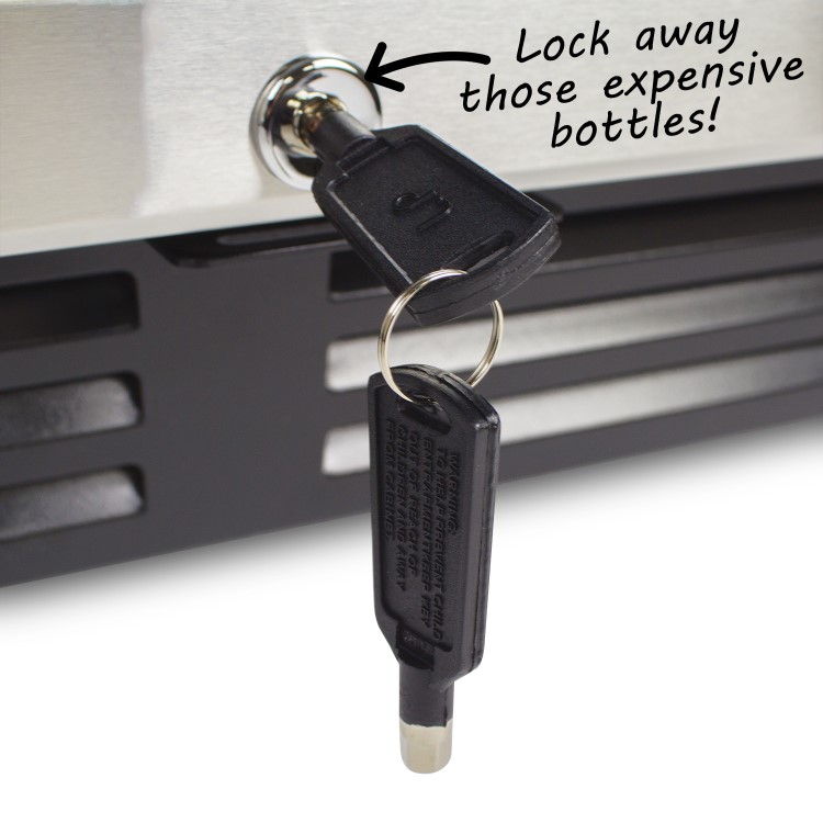 electriQ 60cm Wide 51 Bottle Dual Zone Wine Cooler - Stainless Steel/Black