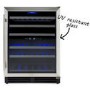electriQ 60cm Wide 51 Bottle Dual Zone Wine Cooler - Stainless Steel/Black