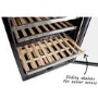 electriQ 60cm Wide 51 Bottle Dual Zone Wine Cooler - Stainless Steel/Black