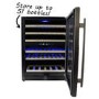 electriQ 60cm Wide 51 Bottle Dual Zone Wine Cooler - Stainless Steel/Black