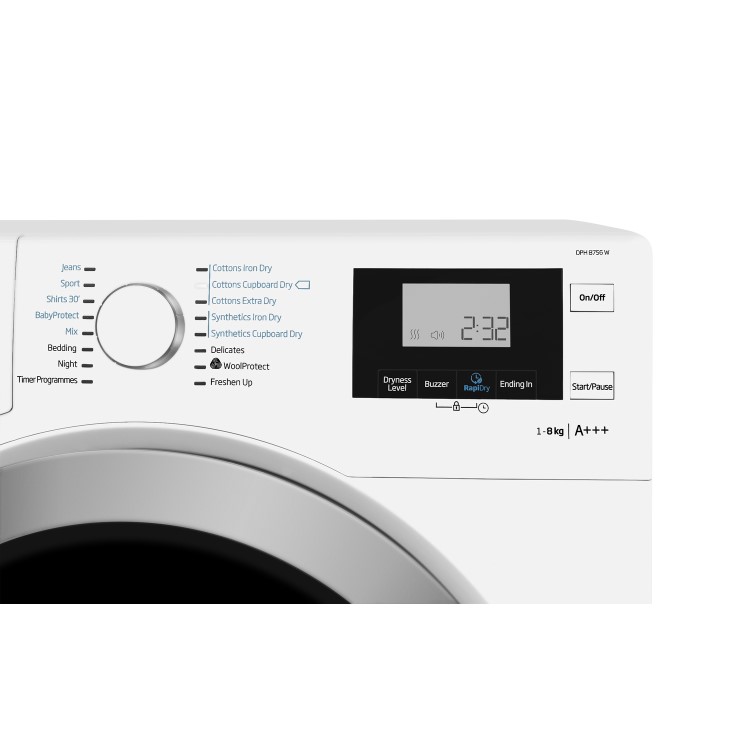 Beko DPH8756W 8kg  Freestanding Heat Pump Tumble Dryer - White