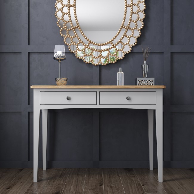 Darley Two Tone Dressing Table in Solid Oak and Light Grey