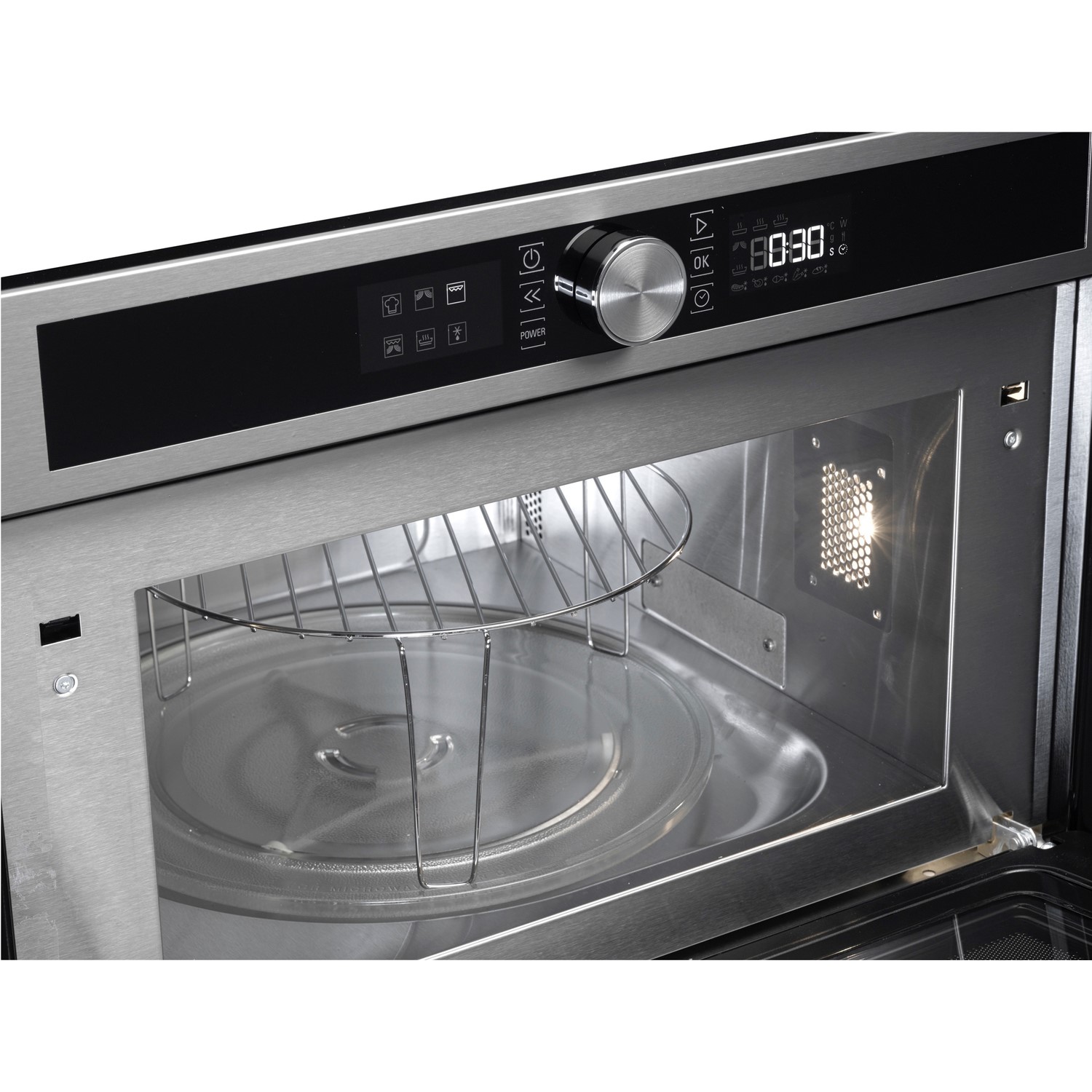 Refurbished Hotpoint MD454IXH Built In 31L With Grill 1000W Microwave