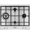 A2/P261XGH Refurbished Smeg P261XGH 60cm 4 Burner Gas Hob with Ultra Rapid Burner Stainless Steel