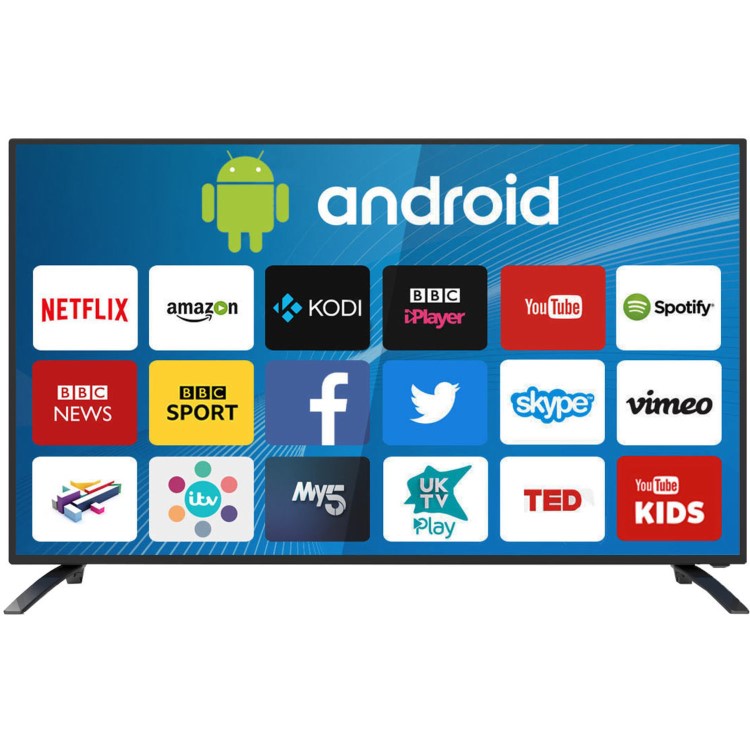 GRADE A2 - electriQ 49" 4K Ultra HD LED Android Smart TV with Freeview HD