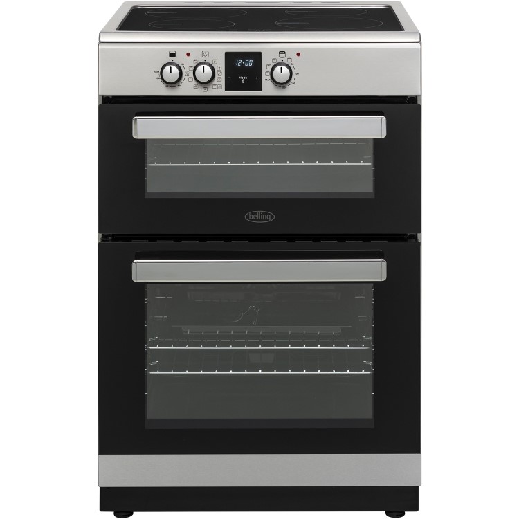 Belling FSI608MFTc 60cm Double Oven Electric Cooker With Induction Hob - Stainless Steel