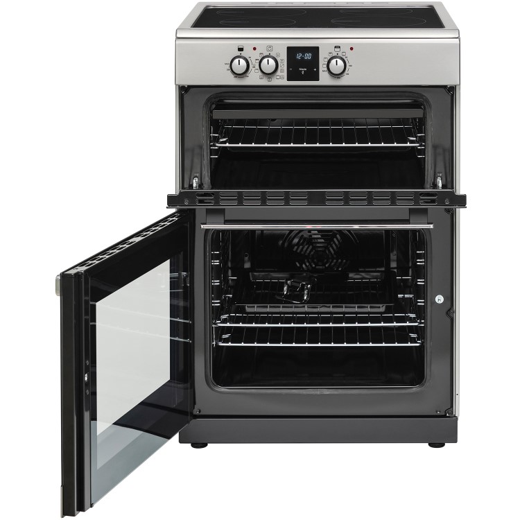Belling FSI608MFTc 60cm Double Oven Electric Cooker With Induction Hob - Stainless Steel