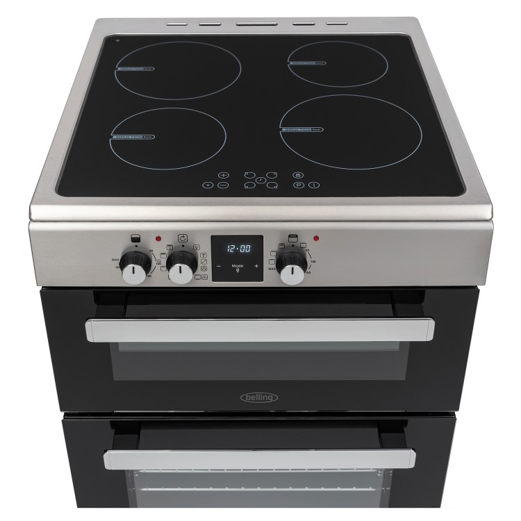 Belling FSI608MFTc 60cm Double Oven Electric Cooker With Induction Hob - Stainless Steel
