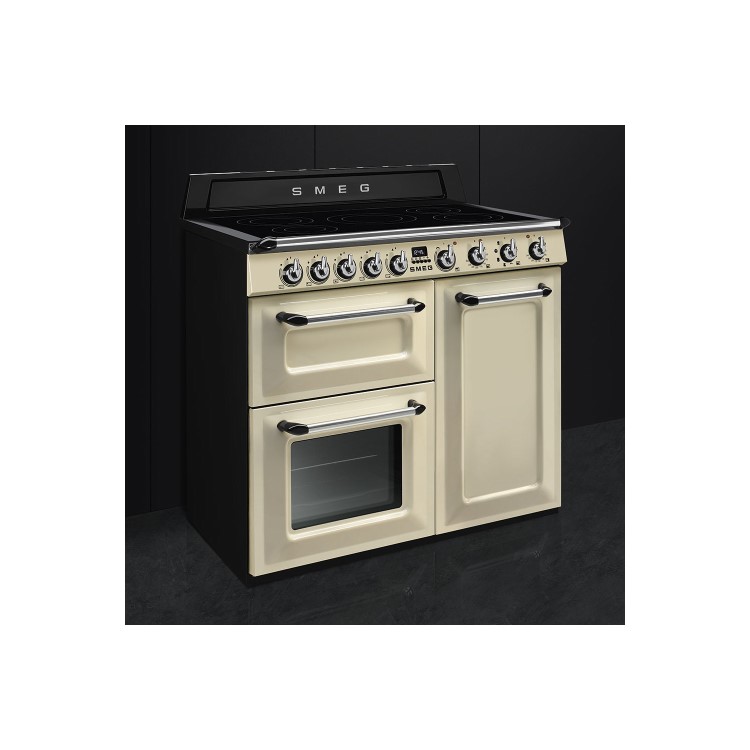 Smeg TR103IP 100cm Victoria Gloss Cream Three Cavity Traditional Cooker with Side Opening