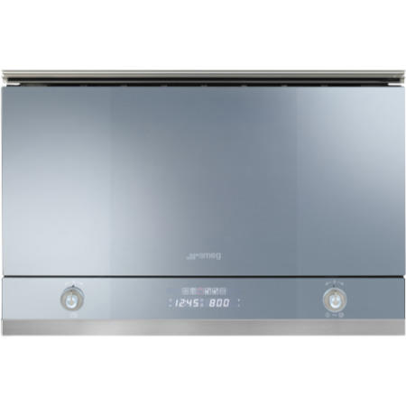 Smeg MP122N Linea 21L Black Glass Microwave with Grill and side opening door -320mm depth