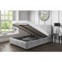 Safina King Size Ottoman Bed with Stud Detailing in Grey Velvet