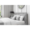 Safina King Size Ottoman Bed with Stud Detailing in Grey Velvet