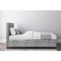 Safina King Size Ottoman Bed with Stud Detailing in Grey Velvet