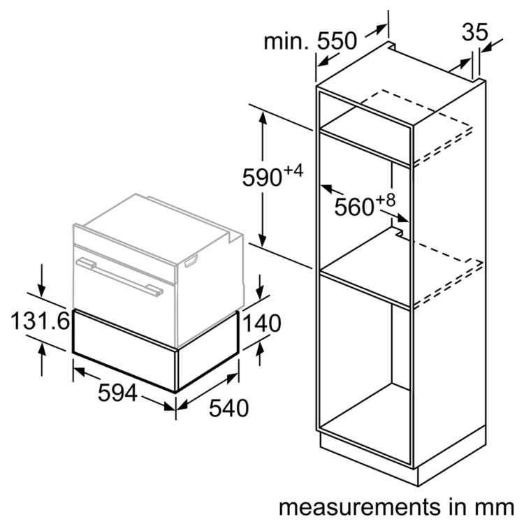 Neff N50 14cm High Warming Drawer - Stainless Steel