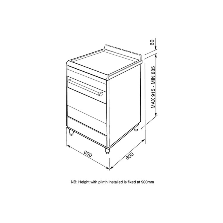 Refurbished Smeg Concert SUK61MX9 60cm Dual Fuel Cooker Stainless Steel