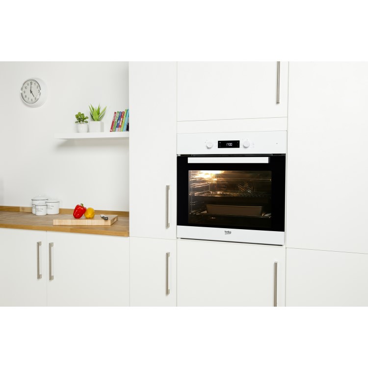 Beko BIF22300W Big Capacity 5 Function Electric Built-in Fan Single Oven White