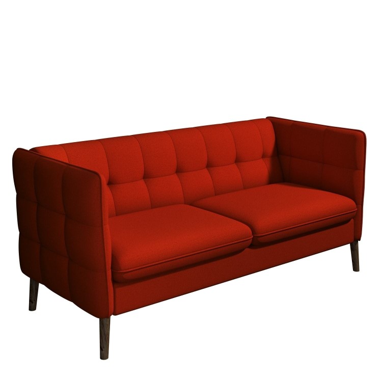 Hedy Red Fabric 3 Seater Sofa - Retro Inspired