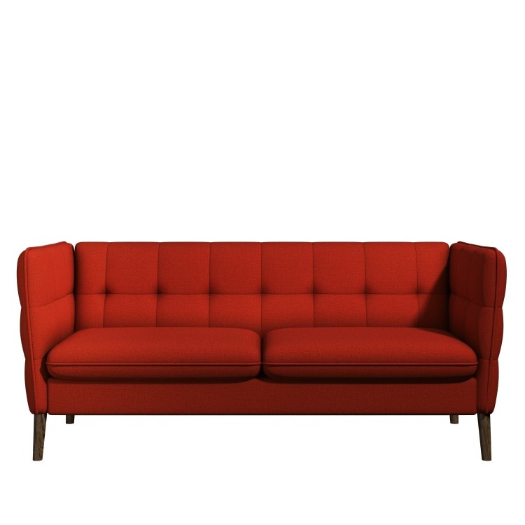 Hedy Red Fabric 3 Seater Sofa - Retro Inspired
