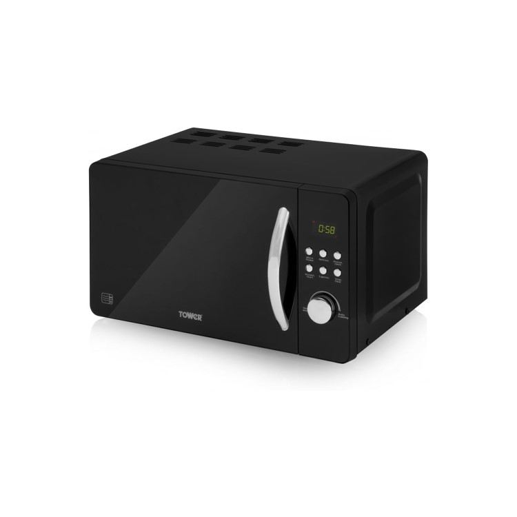 Tower T24012 800 Watt 20 Litre Freestanding Microwave Oven - Black