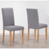 Set of 2 Grey Fabric Dining Chairs - New Haven