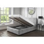 Safina Double Ottoman Bed with Stud Detailing in Grey Velvet