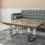 Grayson Industrial Coffee Table in Railway Wood with Glass Top
