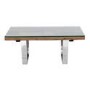 Grayson Industrial Coffee Table in Railway Wood with Glass Top