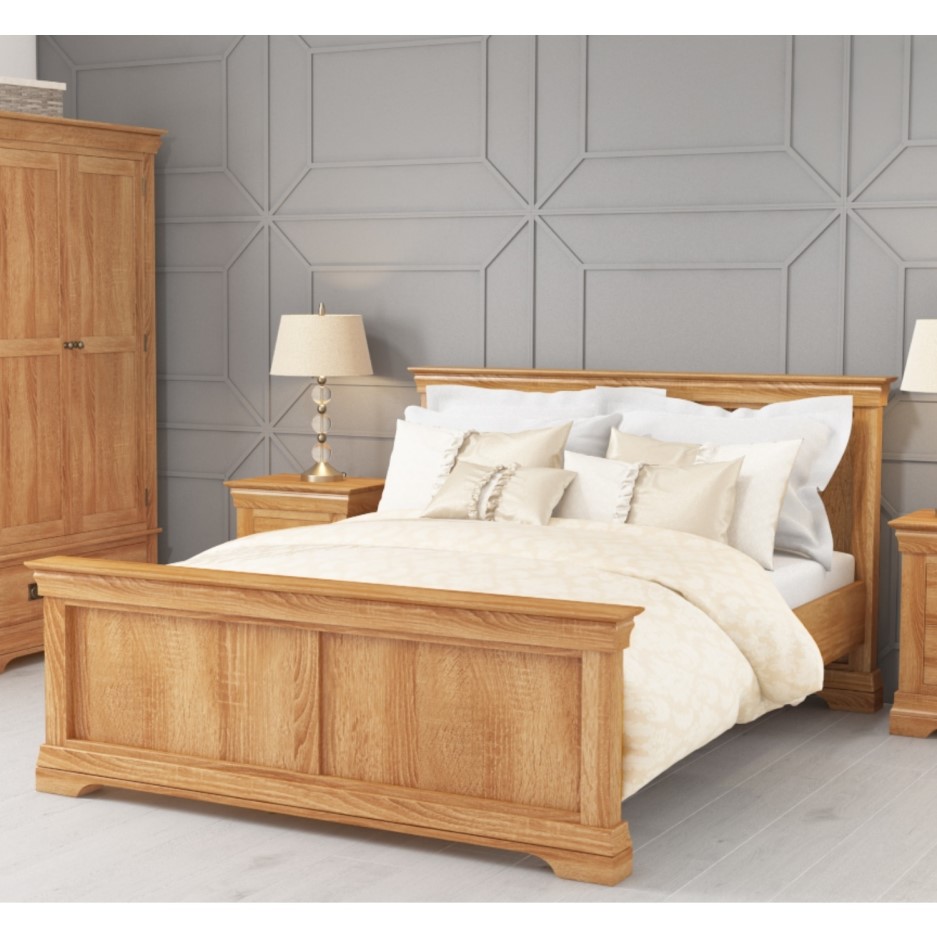 Loire Oak Farmhouse King Size Bed BuyItDirect.ie