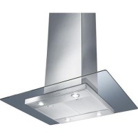 Smeg 90cm Flat Glass Island Cooker Hood - Stainless Steel
