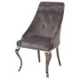 Set of 2 Grey Velvet Dining Chairs with Silver Legs - Vida Living Cassia