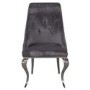 Set of 2 Grey Velvet Dining Chairs with Silver Legs - Vida Living Cassia