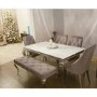 Set of 2 Grey Velvet Dining Chairs with Silver Legs - Vida Living Cassia