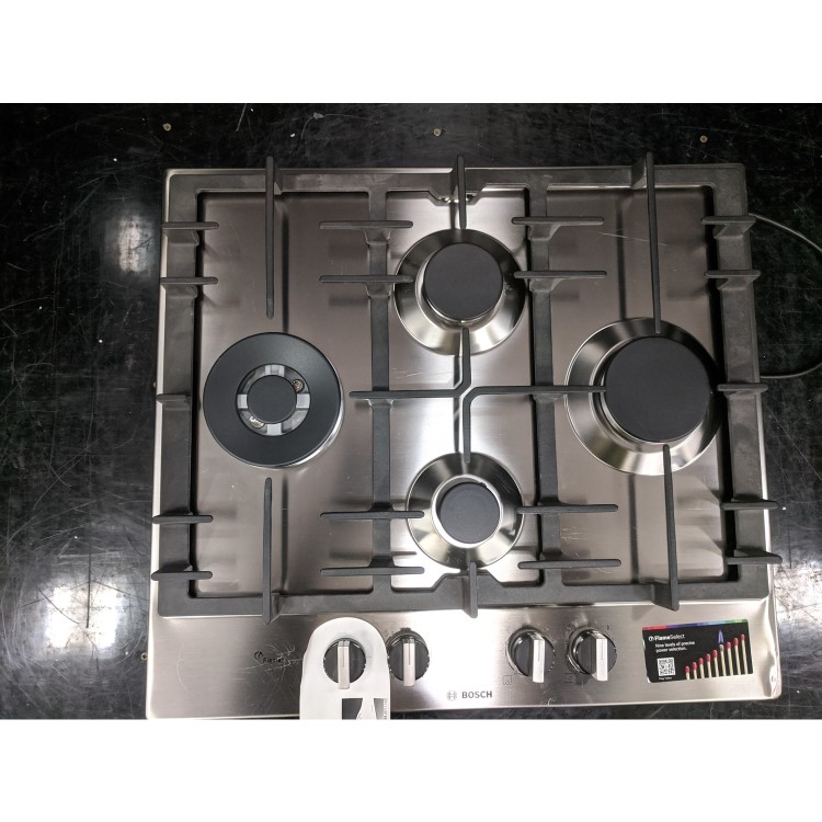 Refurbished Bosch Serie 6 PCI6A5B90 60cm 4 Burner Gas Hob Stainless Steel