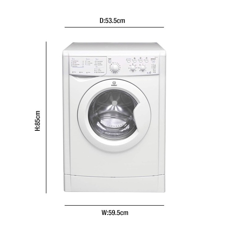 Refurbished Indesit EcoTime IWDC6125 Freestanding 6/5KG 1200 Spin Washer Dryer White