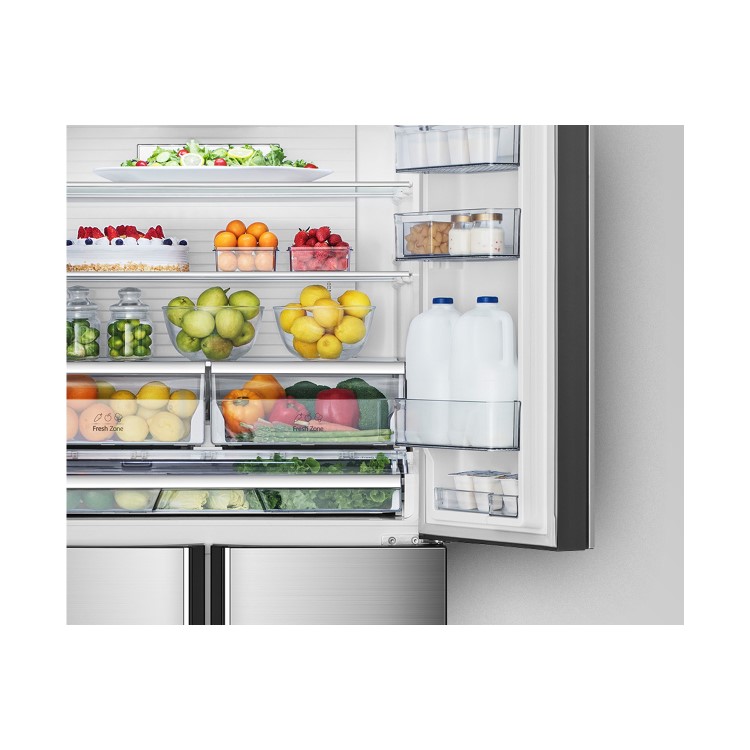 Hisense RQ689N4AC1 556 Litre American Style Fridge Freezer Frost Free 4 Door 91cm Wide - Silver