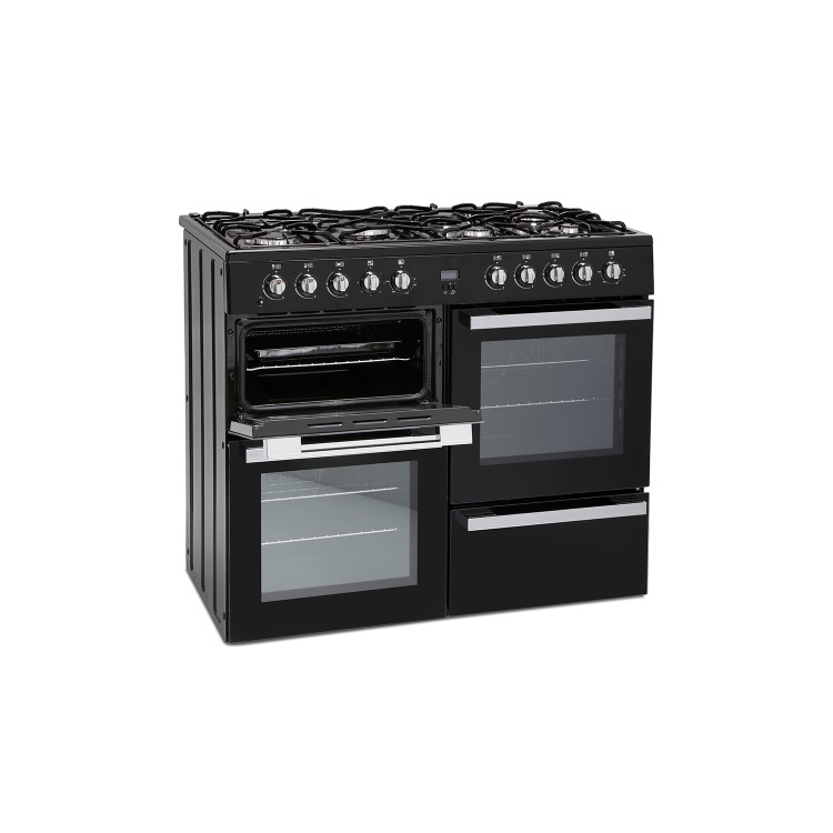Montpellier MDF100K 100cm Dual Fuel Range Cooker - Black