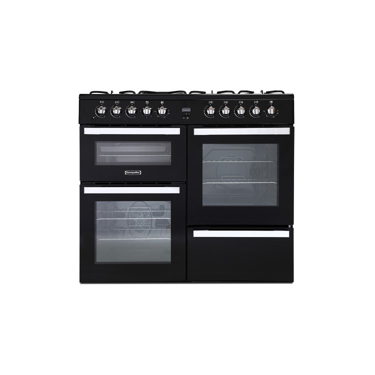 Montpellier MDF100K 100cm Dual Fuel Range Cooker - Black
