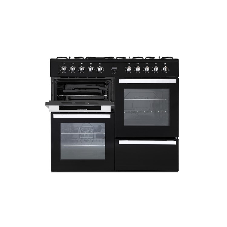 Montpellier MDF100K 100cm Dual Fuel Range Cooker - Black