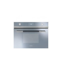 Refurbished Smeg Linea SF4120MCS 40L 1000W Compact Combination Multifunction Microwave Oven Silver Glass