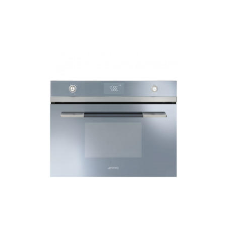 Refurbished Smeg Linea SF4120MCS 40L 1000W Compact Combination Multifunction Microwave Oven Silver Glass