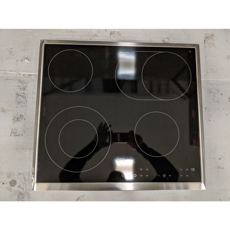 Refurbished AEG HK634060XB 58cm 4 Zone Ceramic Hob with Stainless Steel Frame