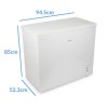 electriQ 198 Litre Chest Freezer 52cm Deep A+ Energy Rating 95cm Wide - White