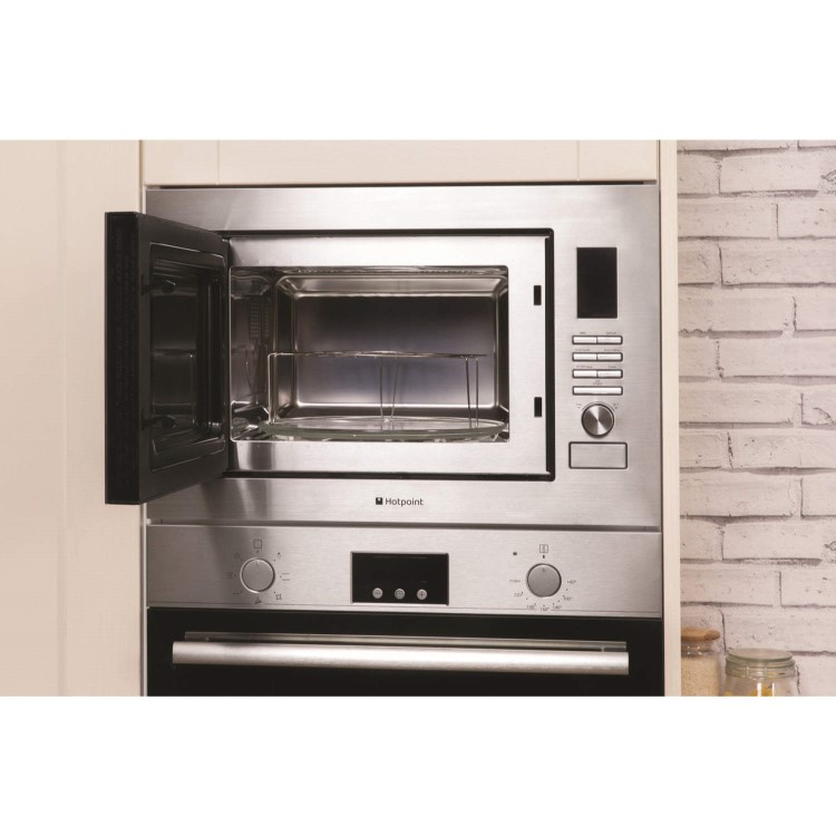 GRADE A1 - Hotpoint MWH2221X 24 Litre Microwave With Grill - No-stain Stainless Steel