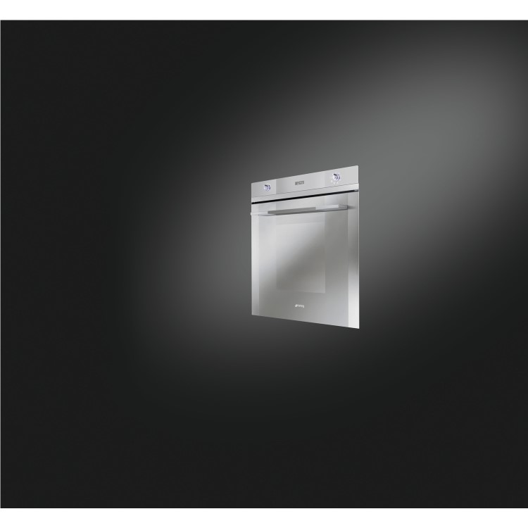 Refurbished Smeg Linea SFP109 Multifunction 60cm Single Built In Electric Oven With Pyrolytic Cleaning Stainless Steel