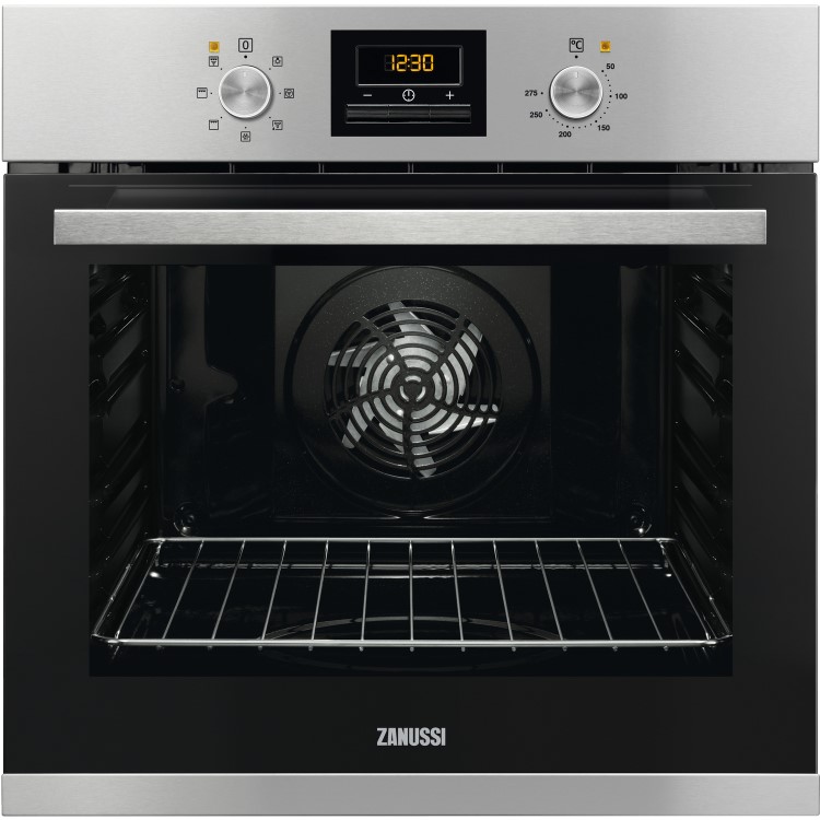 Refurbished Zanussi ZOB35471XK Multifunction 60cm Single Built In Electric Oven With Touch Control Programmable Timer Stainless Steel