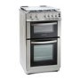 Montpellier MDG500LS 50cm Double Oven Gas Cooker With Lid Silver - LPG Jets Included
