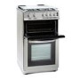 Montpellier MDG500LS 50cm Double Oven Gas Cooker With Lid Silver - LPG Jets Included