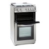 Montpellier MDG500LS 50cm Double Oven Gas Cooker With Lid Silver - LPG Jets Included