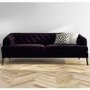 Chesterfield Sofa in Dark Purple Velvet - 3 Seater - Inez