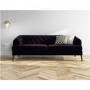 Chesterfield Sofa in Dark Purple Velvet - 3 Seater - Inez